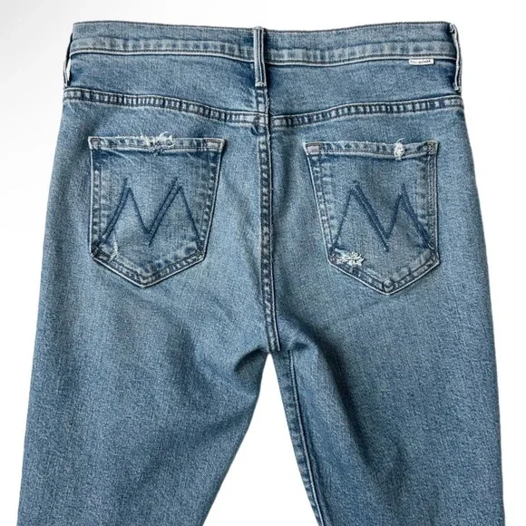 Mother The Insider Ankle Mid Rise Flare Jean Bloom And Doom Distressed Size 29 - Picture 4 of 8